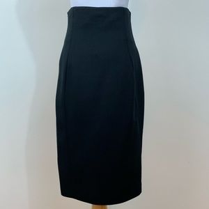 Jil Sander Classic Black High Rise Midi Skirt